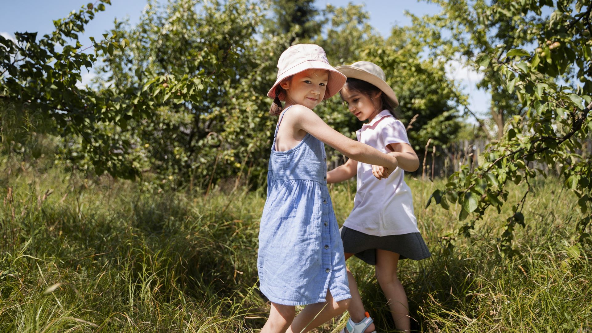 kids spending time outdoors rural area enjoying childhood