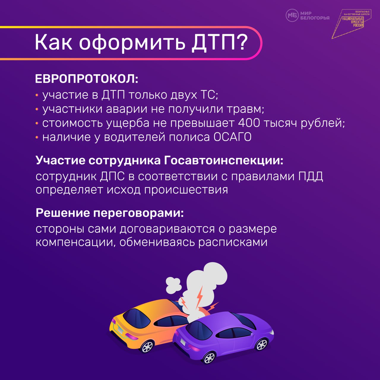 Как оформить ДТП?