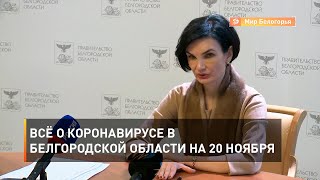 Всё о коронавирусе в Всё о коронавирусе в Белгородской области на 20 ноября