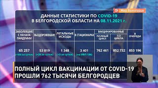 Полный цикл вакцинации от COVID-19 прошли 762 тысячи белгородцев