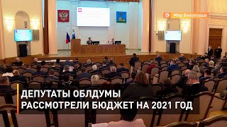 Депутаты облдумы рассмотрели бюджет на 2021 год