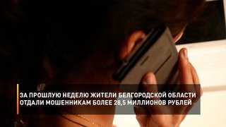 За прошлую неделю жители Белгородской области отдали мошенникам более 28,5 миллионов рублей