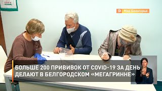 Больше 200 прививок от COVID-19 за день делают в белгородском «МегаГРИННе»