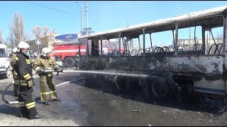 В Белгороде сгорел пассажирский автобус