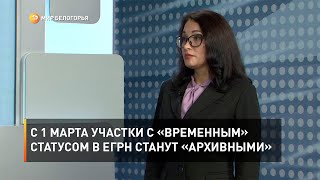 С 1 марта участки с «временным» статусом в ЕГРН станут «архивными» 