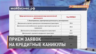 Прием заявок на кредитные каникулы