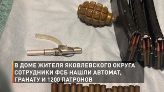   В доме жителя Яковлевского округа сотрудники ФСБ нашли автомат, гранату и 1200 патронов