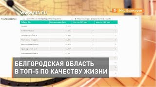 Белгородская область в ТОП-5 по качеству жизни