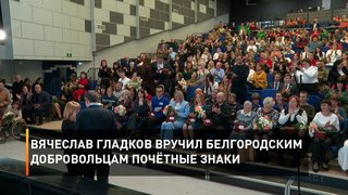 Вячеслав Гладков вручил белгородским добровольцам почётные знаки