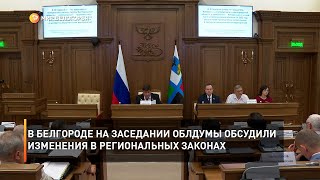 В Белгороде на заседании Облдумы обсудили изменения в региональных законах