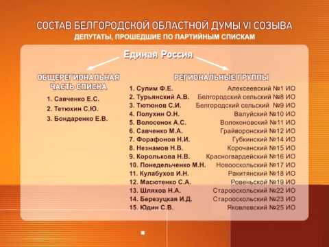 Депутаты облдумы VI созыва
