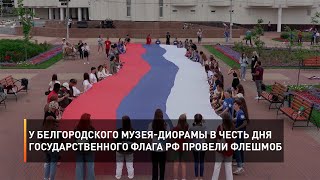 У Белгородского Музея-диорамы в честь Дня Государственного флага РФ провели флешмоб