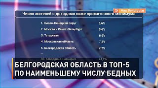 Белгородская область в ТОП-5 по наименьшему числу бедных