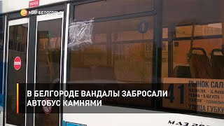 В Белгороде вандалы забросали автобус камнями