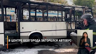 В центре Белгорода загорелся автобус