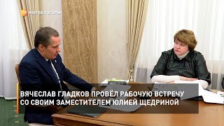 Вячеслав Гладков провёл рабочую встречу со своим заместителем Юлией Щедриной