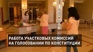 Работа участковых комиссий на голосовании по Конституции