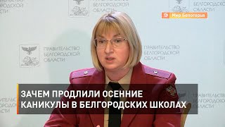 Зачем продлили осенние каникулы в белгородских школах