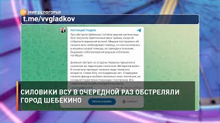 Силовики ВСУ в очередной раз обстреляли город Шебекино