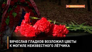 Вячеслав Гладков возложил цветы к могиле неизвестного лётчика