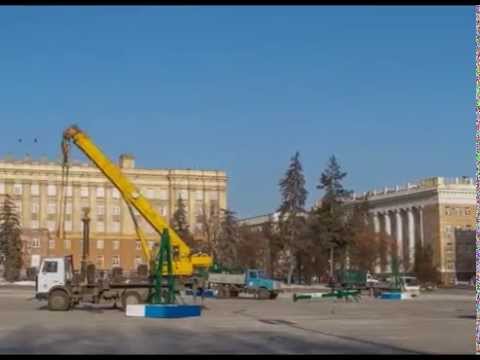 В Белгороде начали монтаж новогодней елки